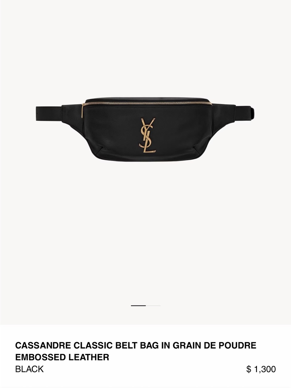 Saint Laurent Black Leather Belt Bag with Gold YSL Emblem - Picture 6 of 6